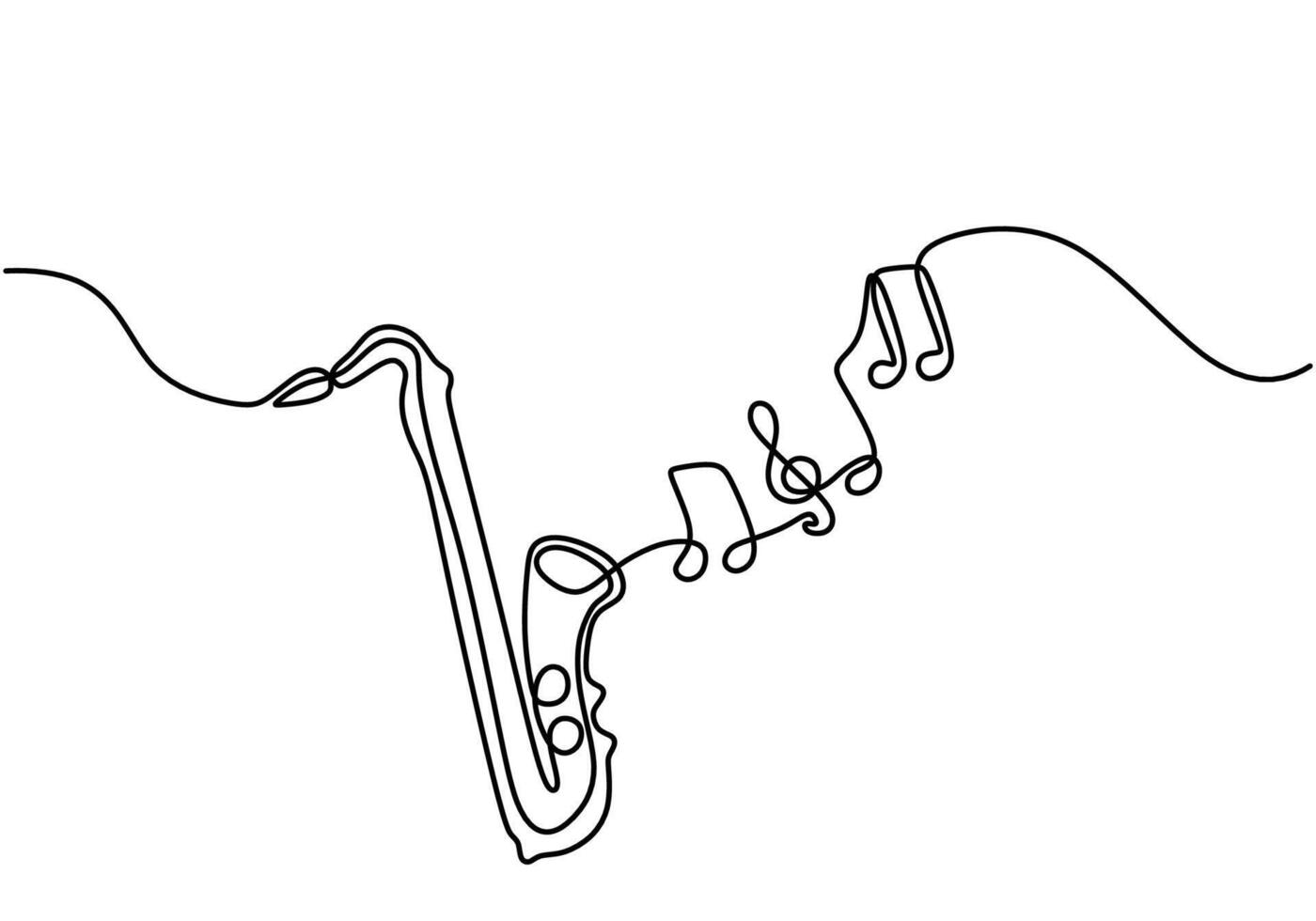Continuous Saxophone Line vector