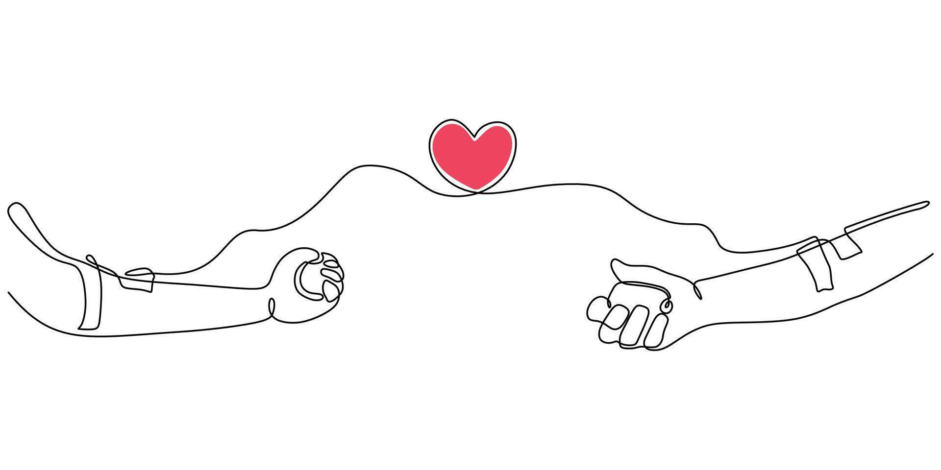 Blood Donation Continuous Line Drawing vector