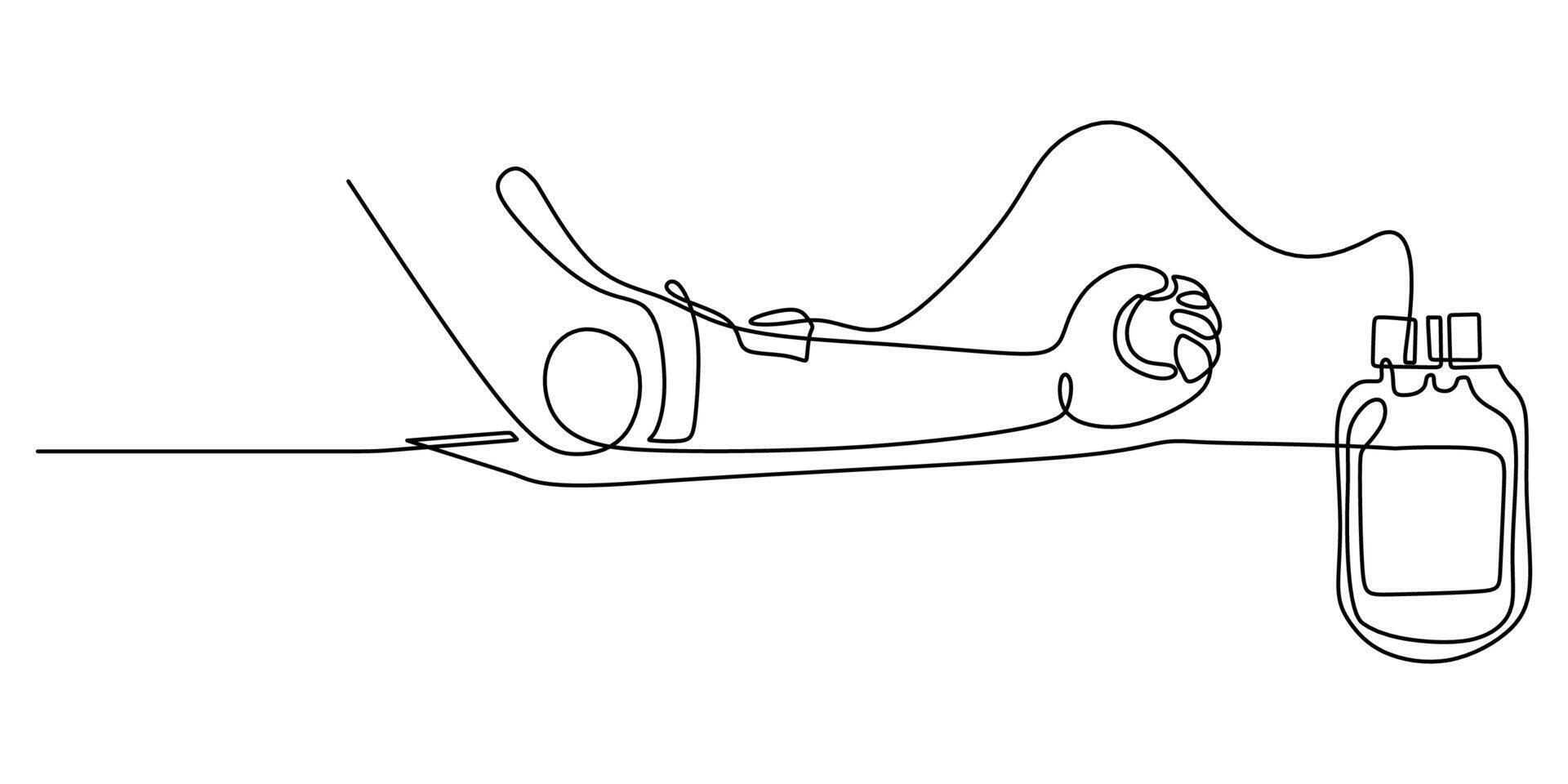 Continuous Drawing Blood Donation vector
