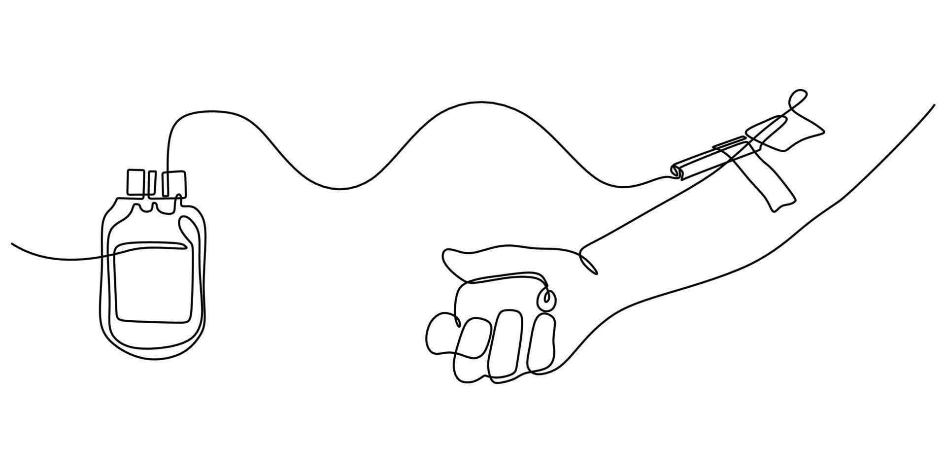 Single Line Blood Donation vector