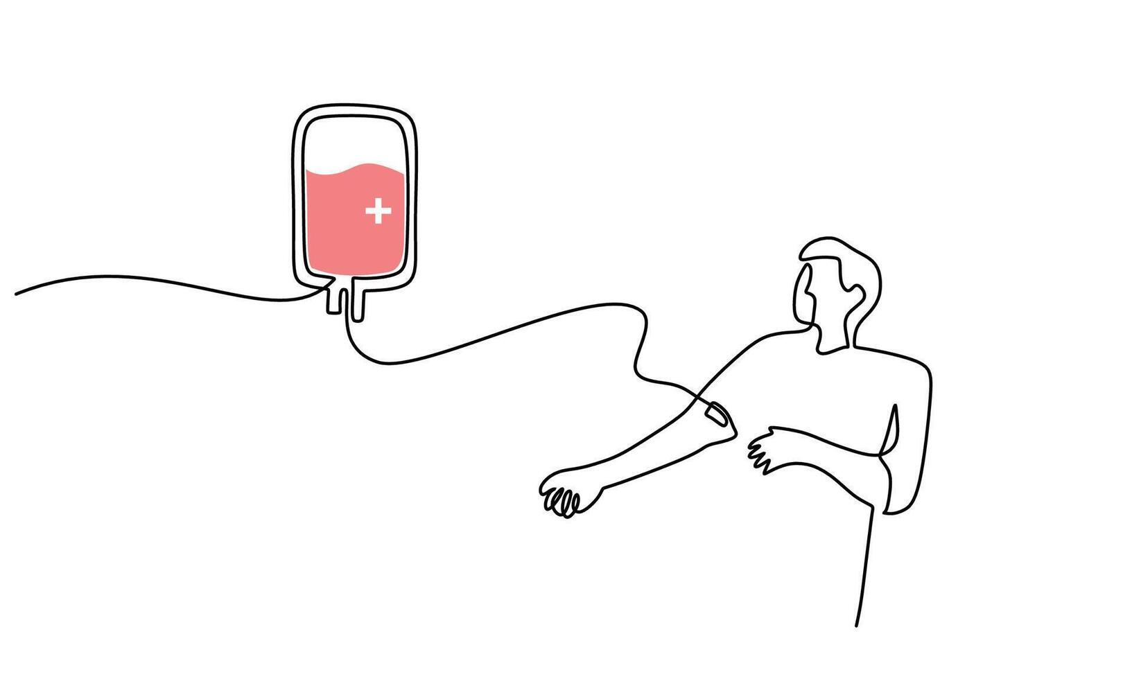 Continuous Line Blood Donation vector