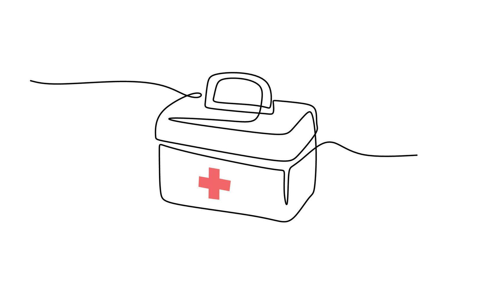 Continuous Line Art First Aid Drawing hand drawn vector
