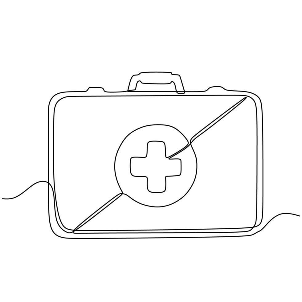 Medical First Aid Kit Line vector