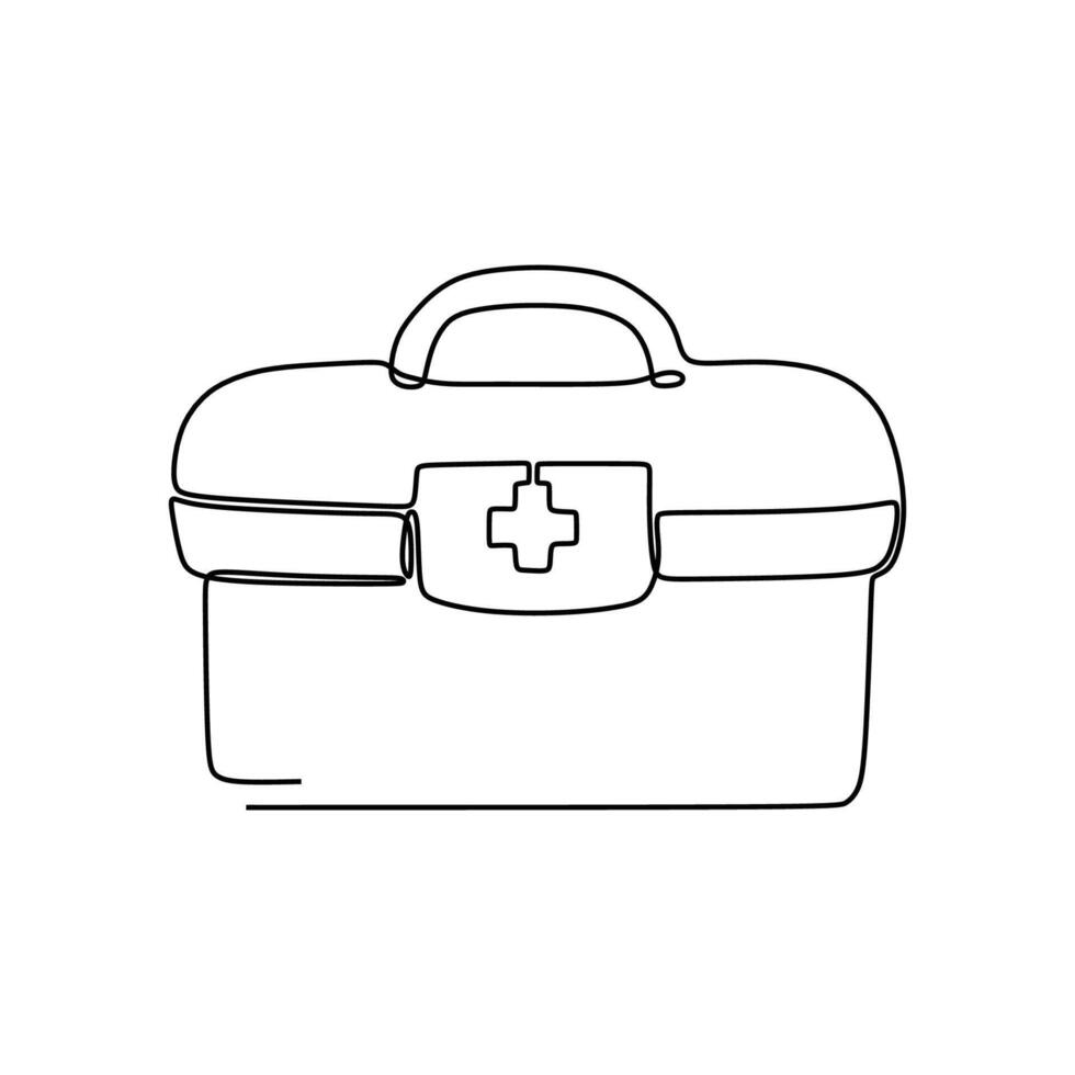 One Line First Aid Kit vector