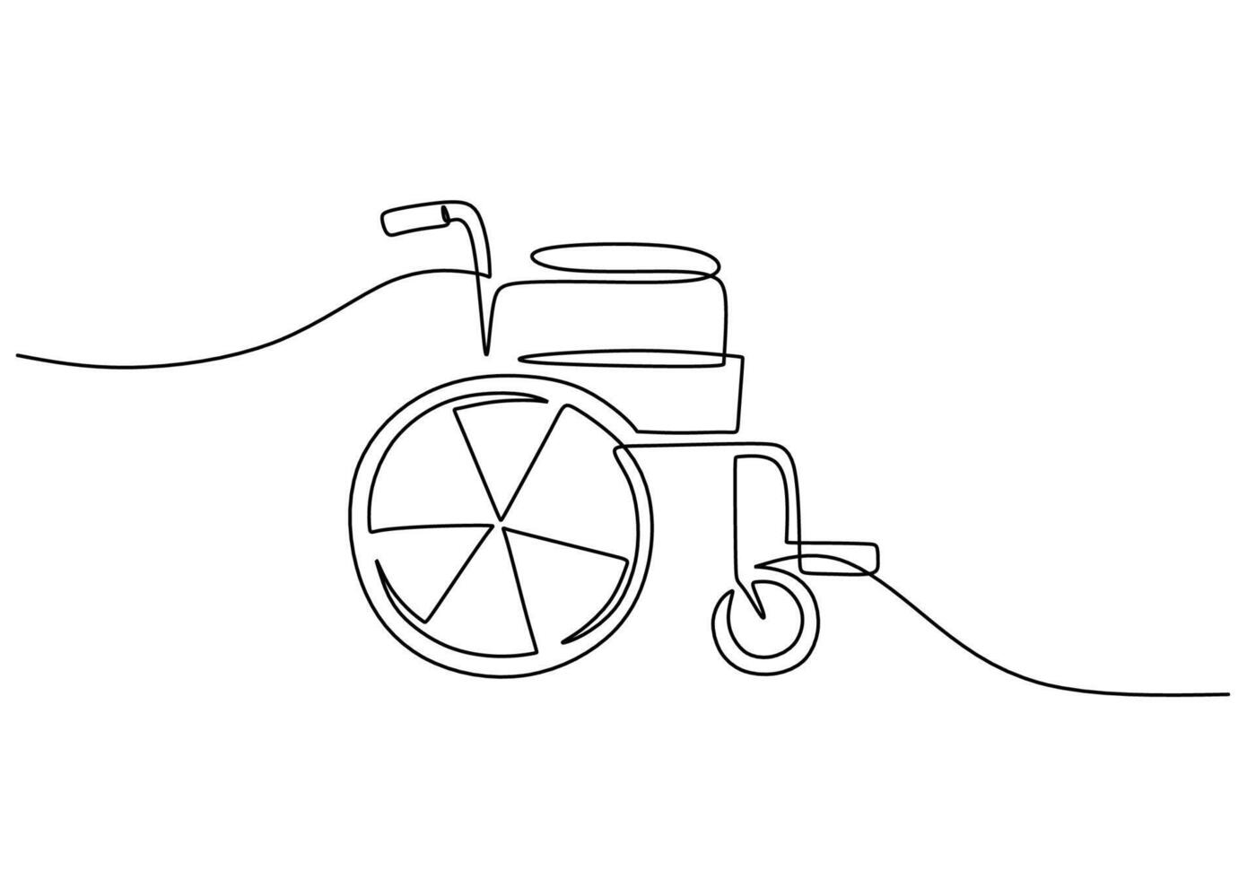 Single Line Art Wheelchair vector