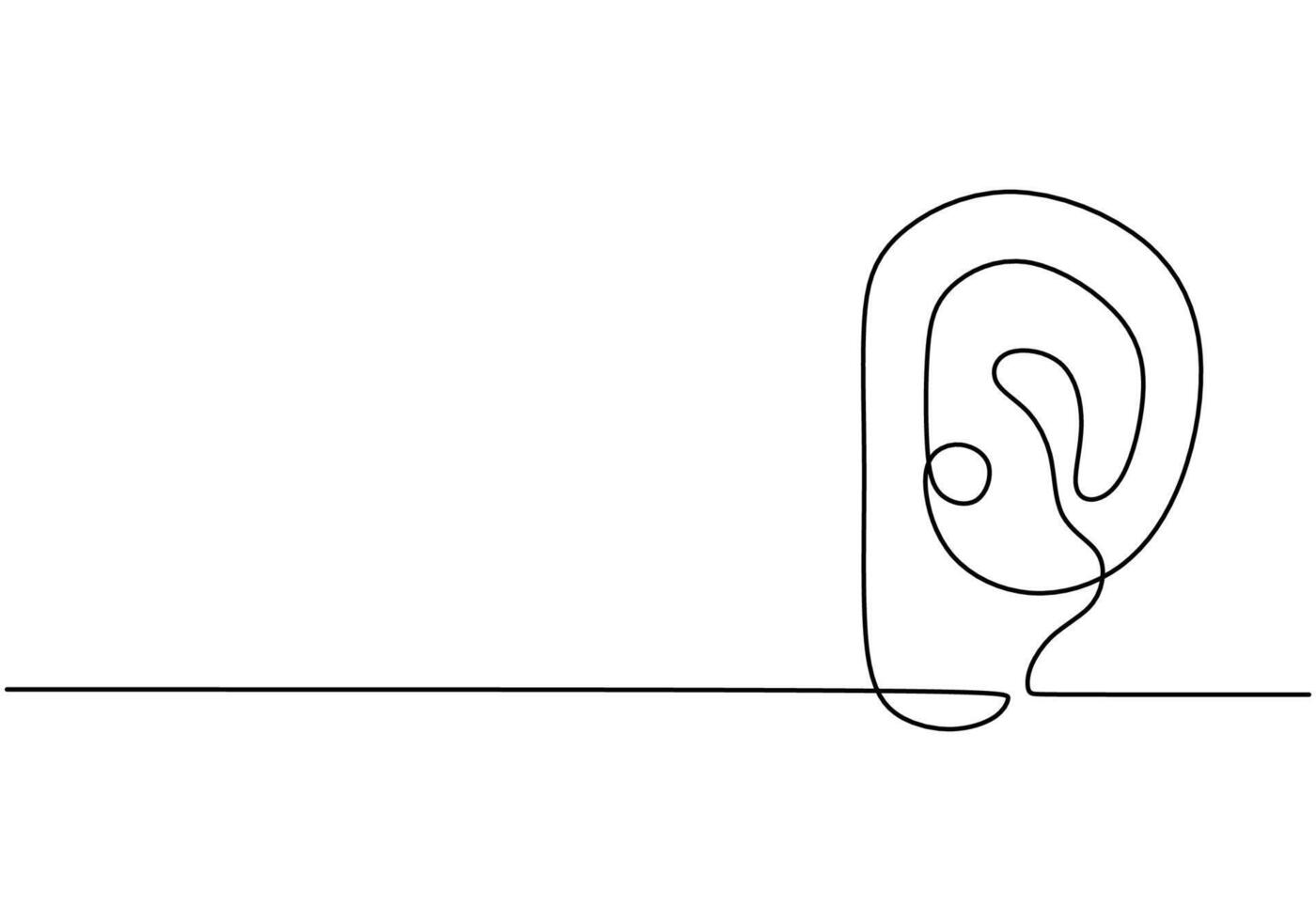 Continuous Line Ear vector