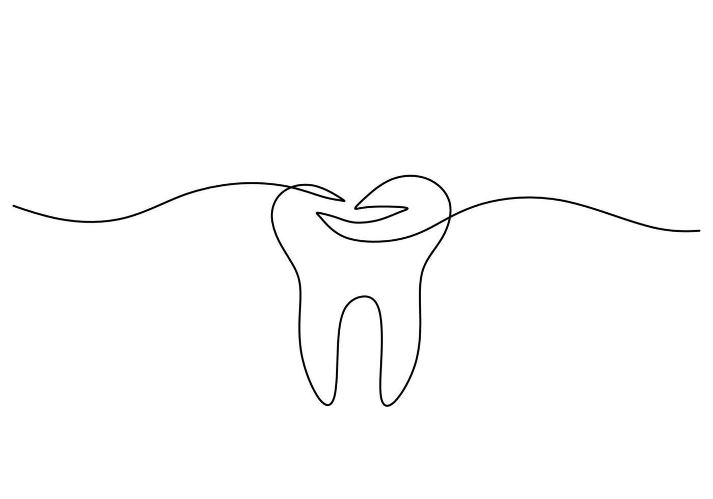 Continuous Line Dental Health vector
