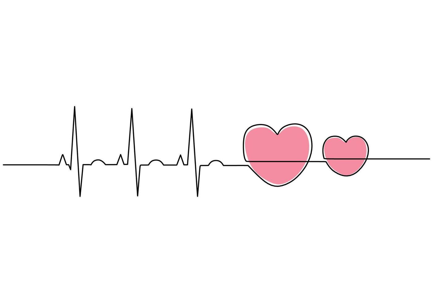 Heartbeat Continuous One Line vector