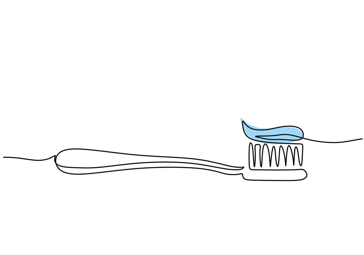 One Line Drawing Toothbrush vector