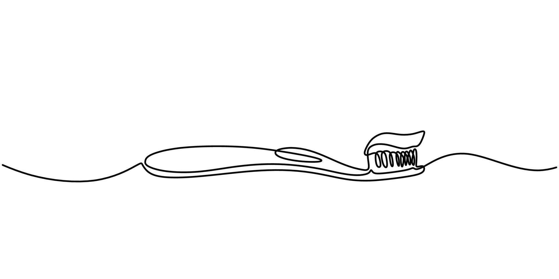 Continuous Line Toothbrush vector