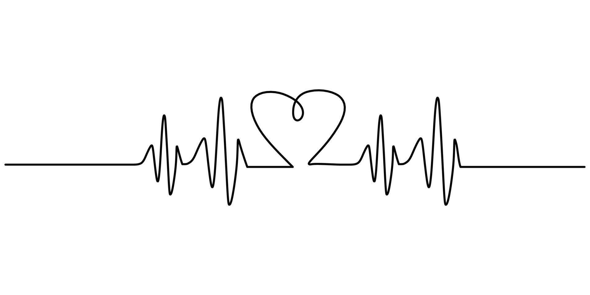 Single Line Heartbeat EKG vector