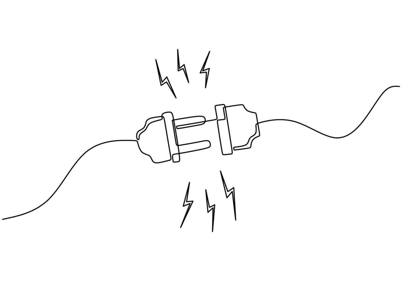 One Line Electrical Outlet Plug vector