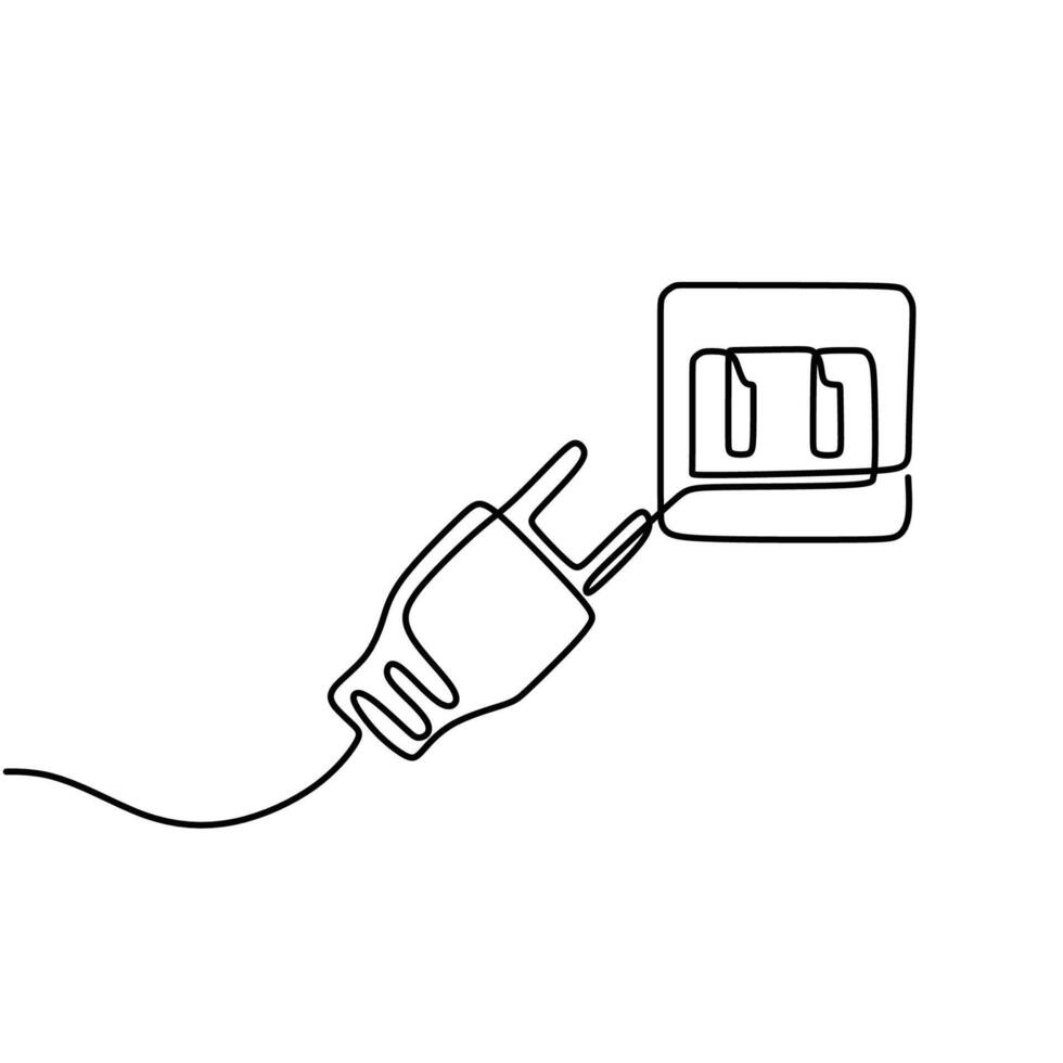 Continuous Drawing Plug Outlet vector