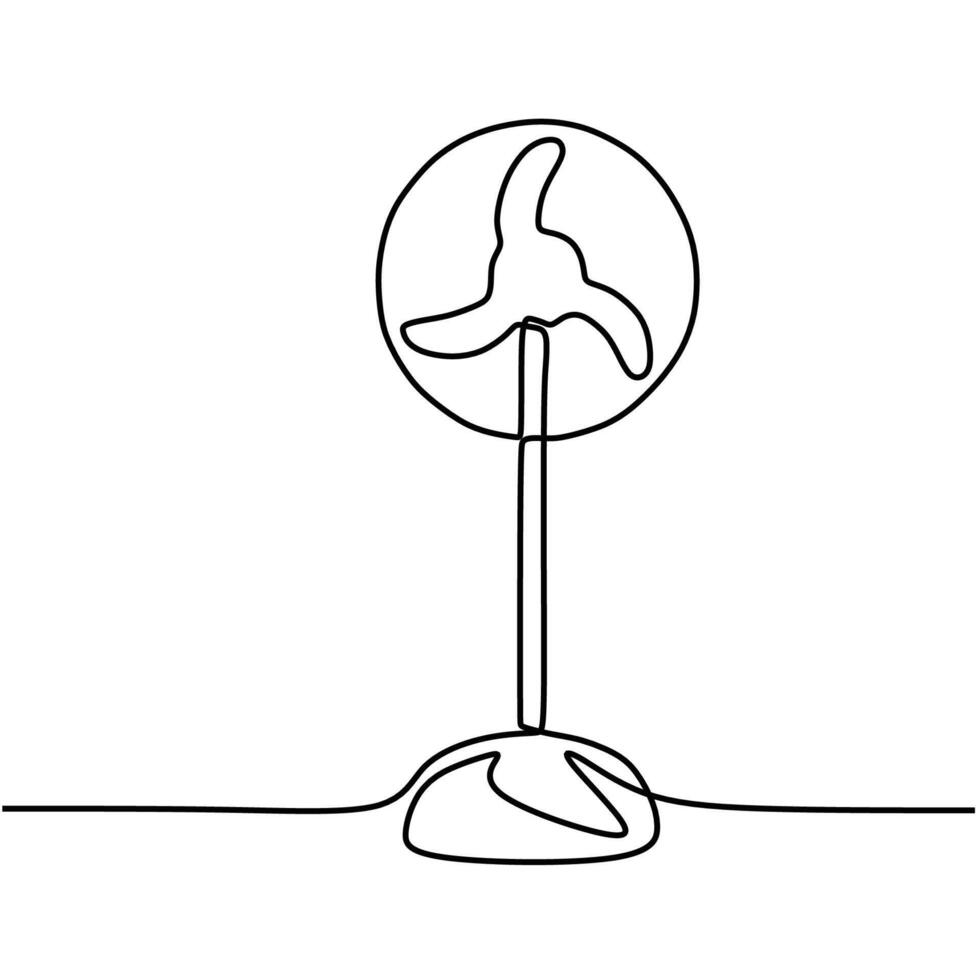 Standing Electric Fan Line Art vector