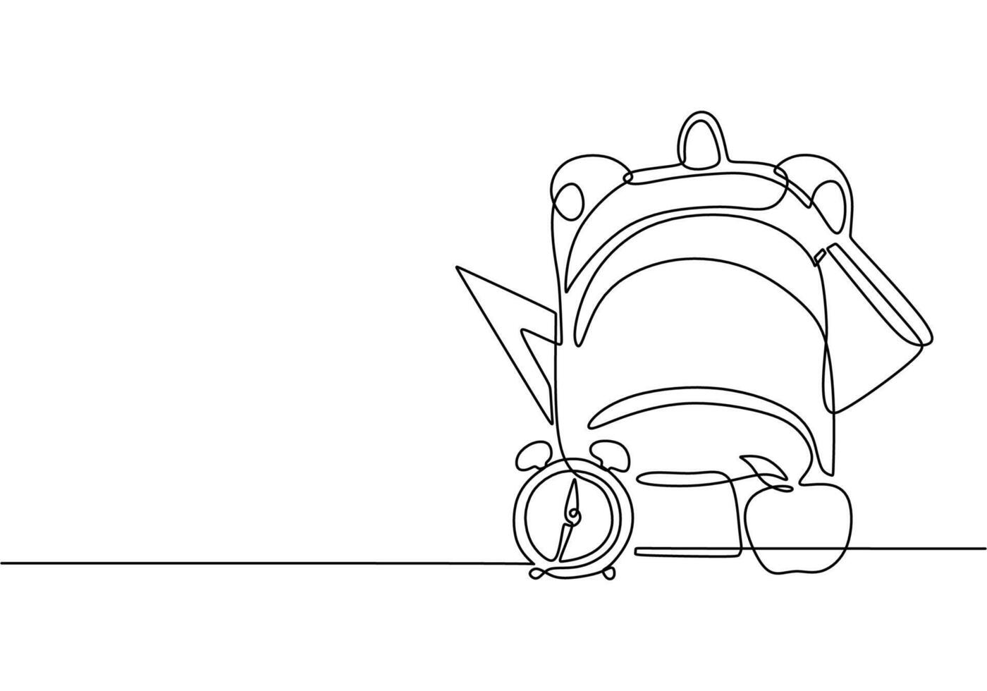 Continuous One Line School Bag vector