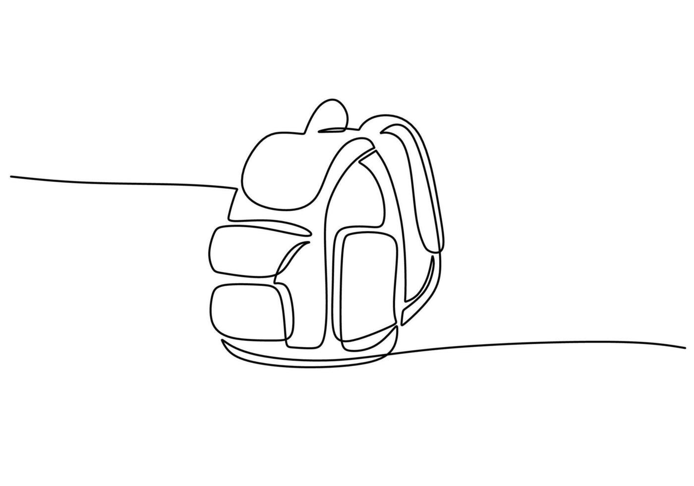 Backpack Bag Continuous Line vector