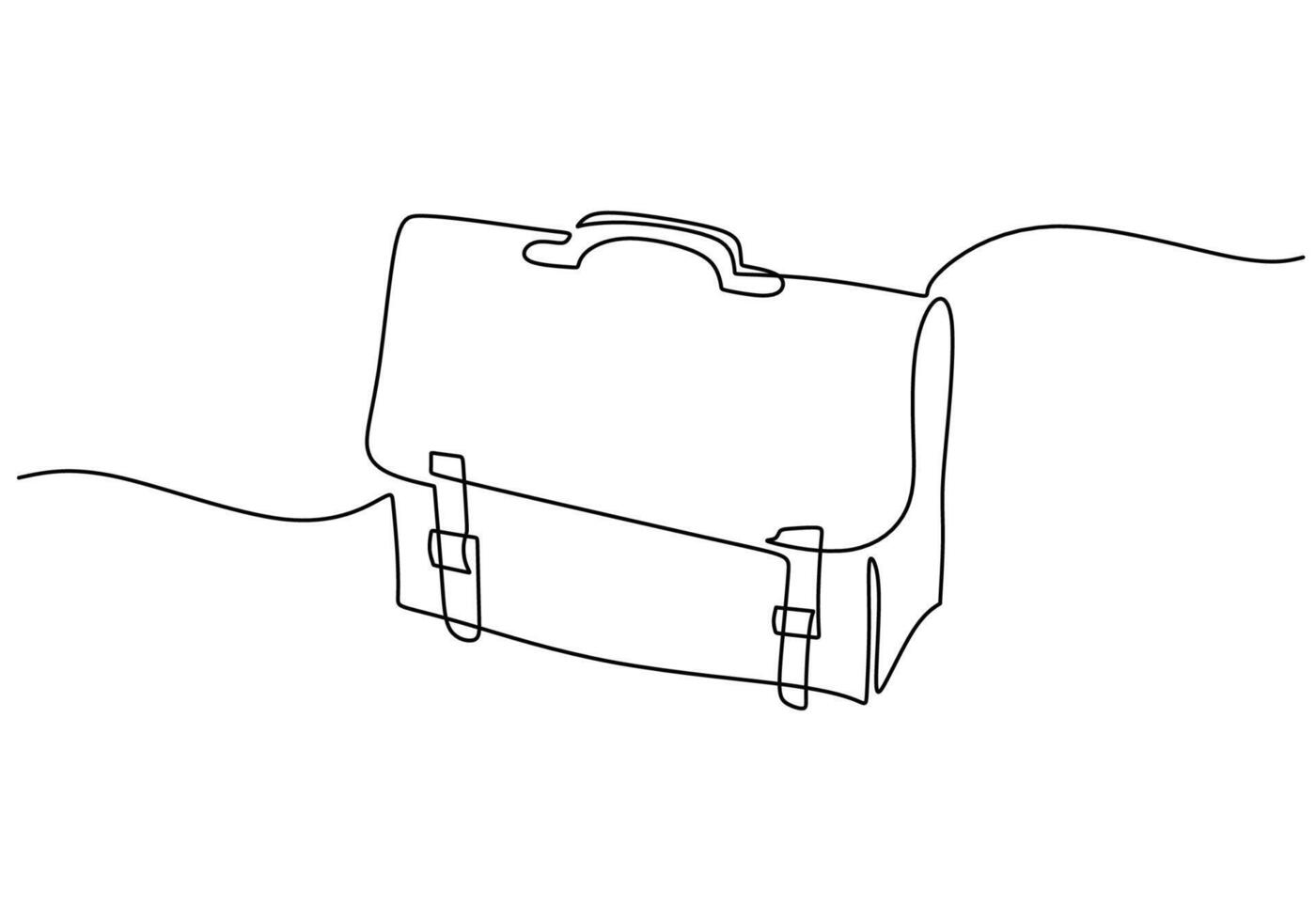 Briefcase Working Bag Line vector