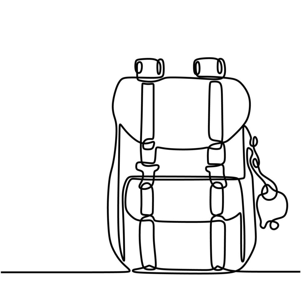 One Line Art Student Bag vector