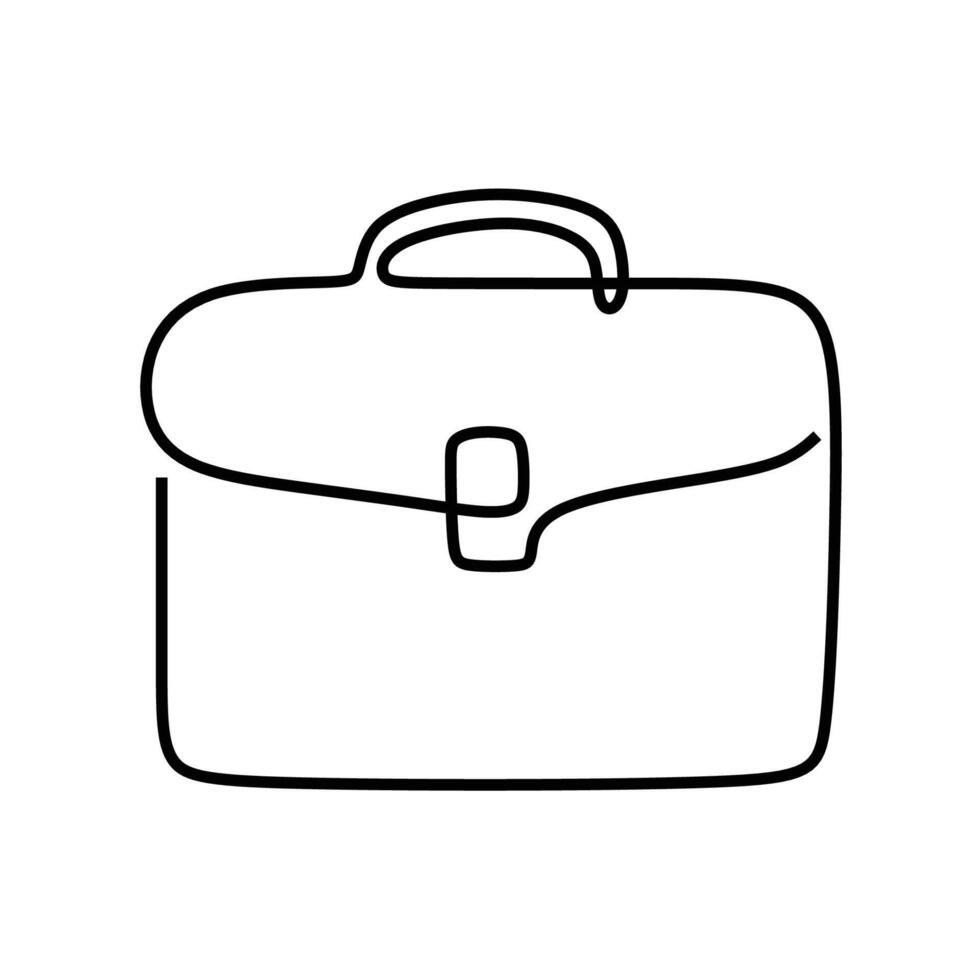 One Line Drawing Briefcase vector