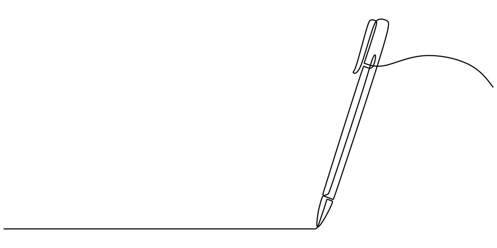 Pencil Writing One Line vector