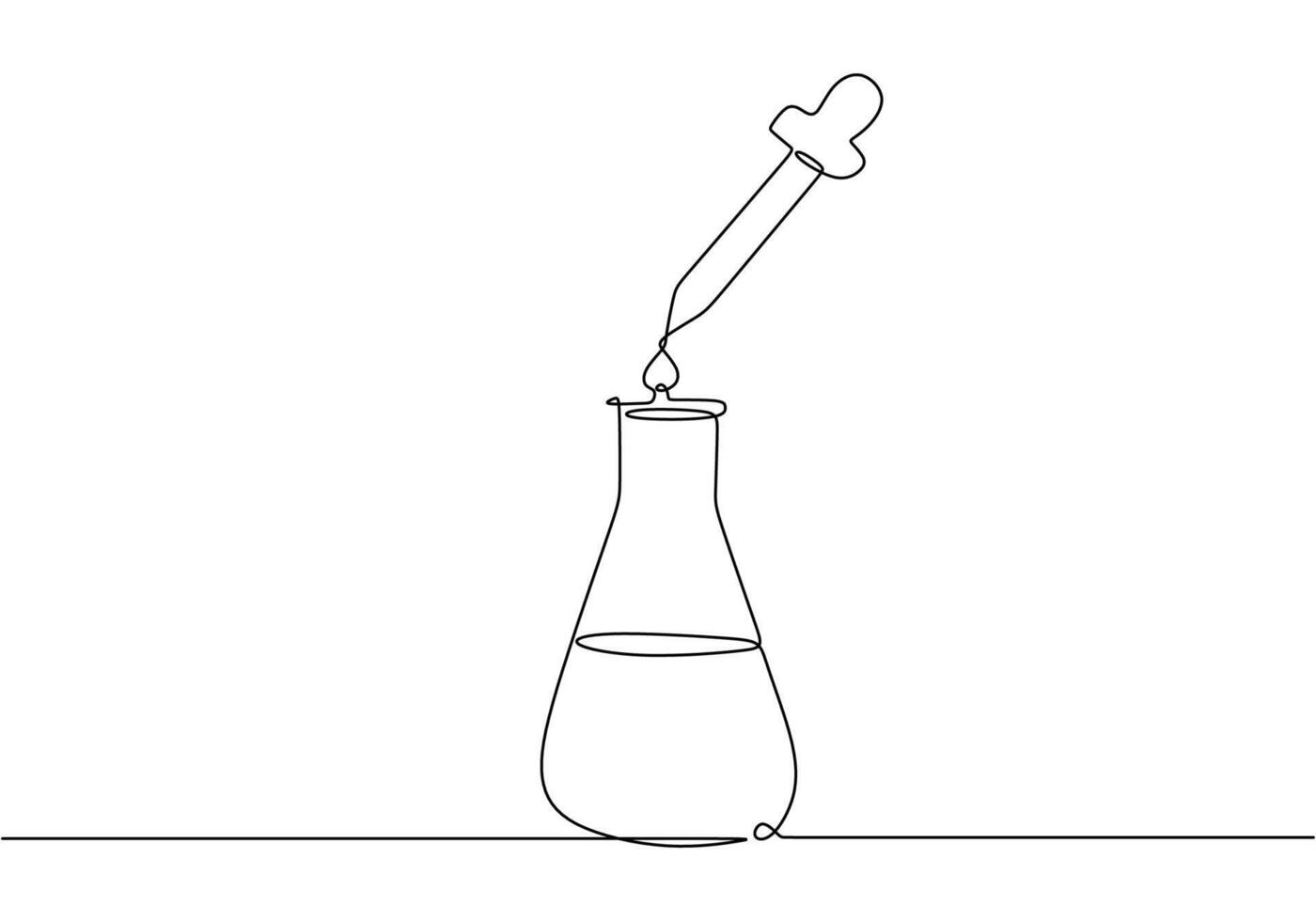Chemical Reaction Lab Line vector