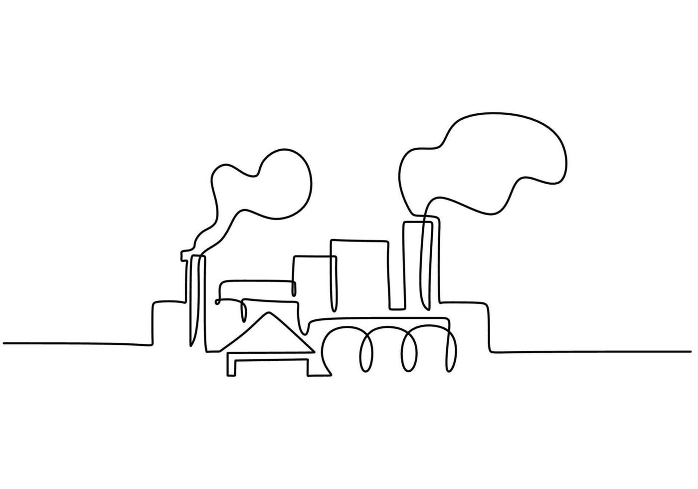 Continuous Line Industrial Plant vector