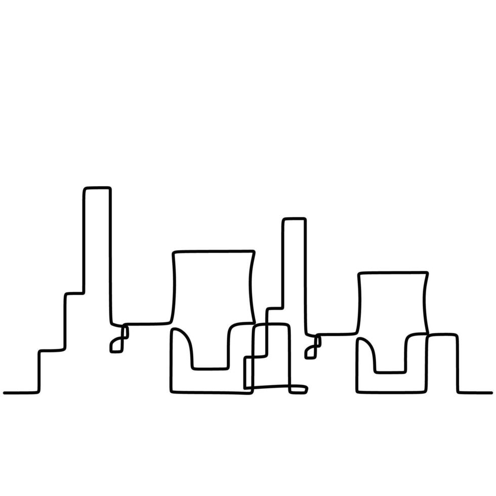 Continuous Line Industrial Ecology vector