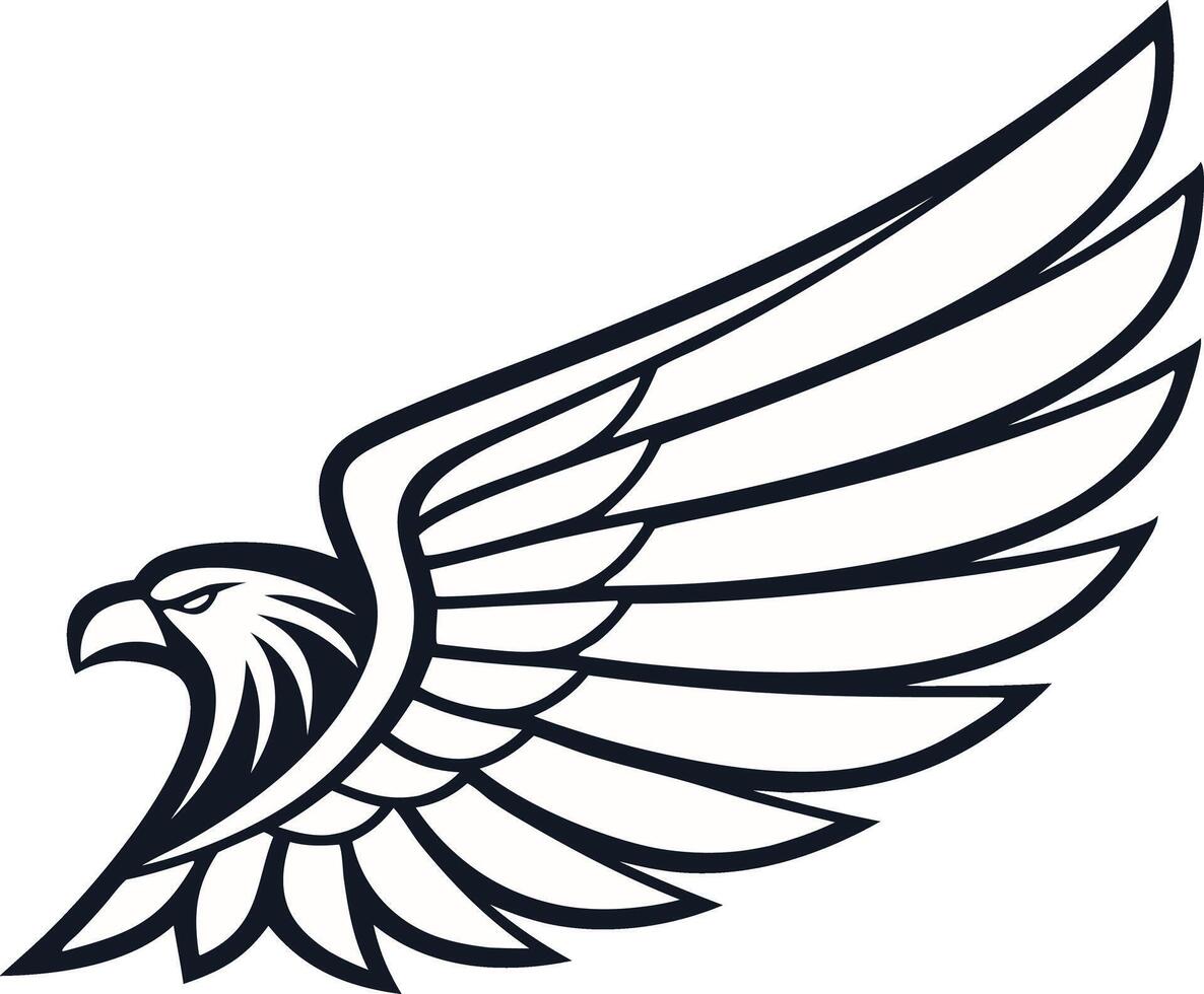 A black and white eagle logo vector
