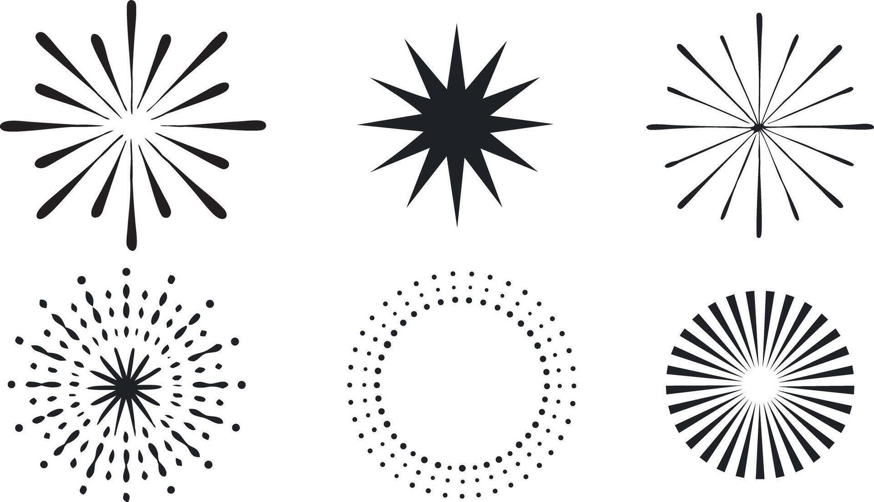 Doodle line sparkle vect or set, hand-drawn shining stars, comic burst elements, and decorative glowing sparkling star highlight..set of vecto r abstract elements vector