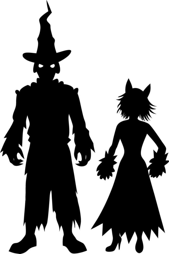 Halloween costumes clipart vector