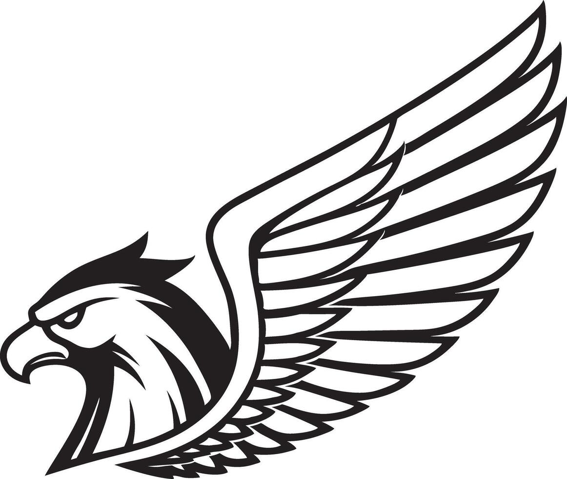 The eagle logo is black and white vector