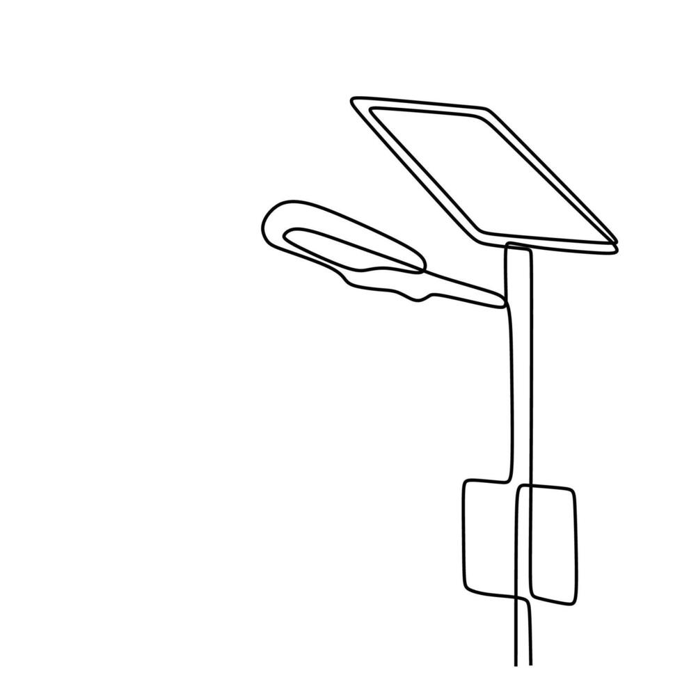 Solar Panel One Line Art vector