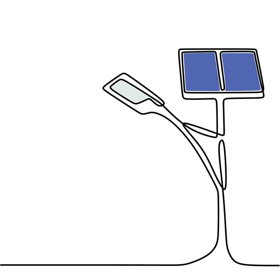 One Line Drawing Solar Panel vector