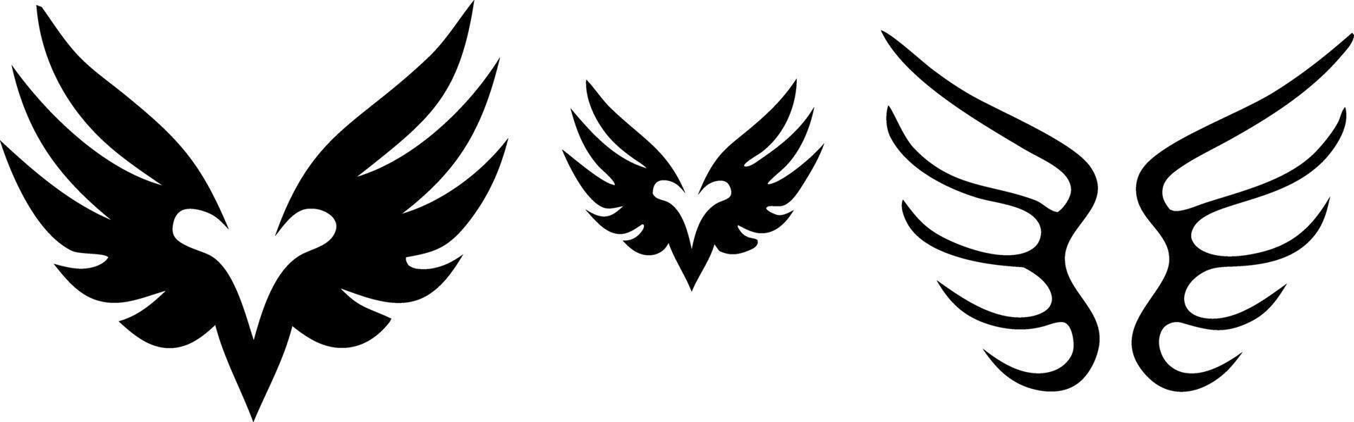 Tribal tattoo designs with wings vector