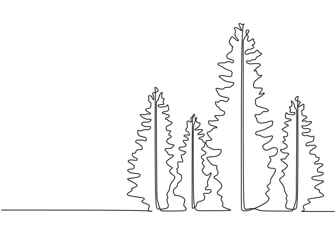 Forest Tree Line Drawing vector