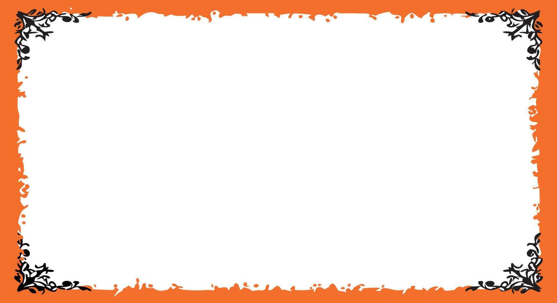 Halloween frame with black and orange border vector