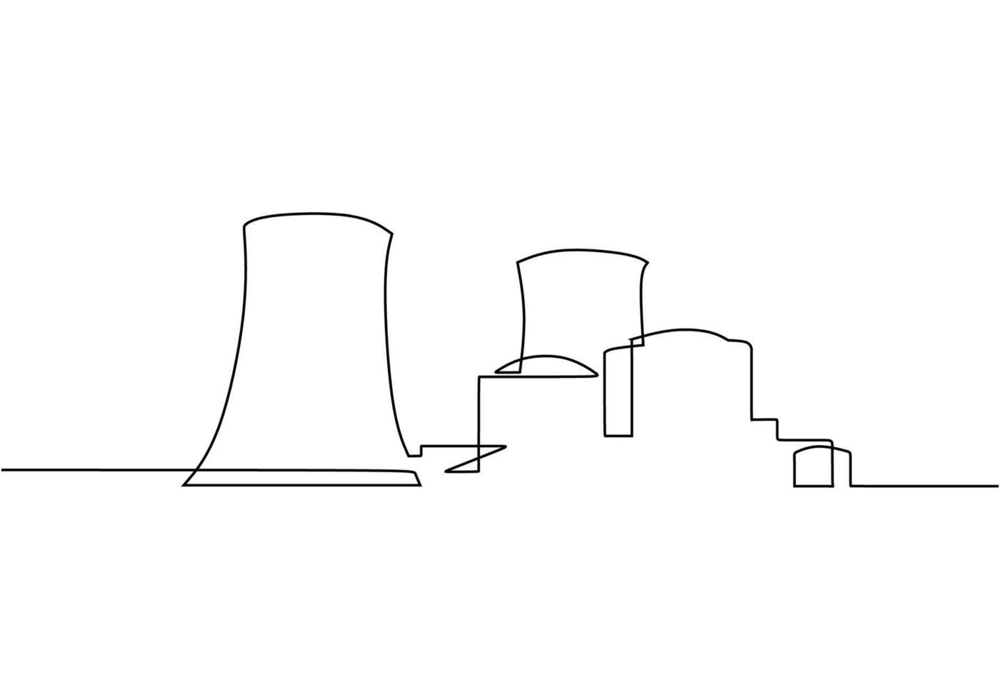 Power Station Plant One Line vector