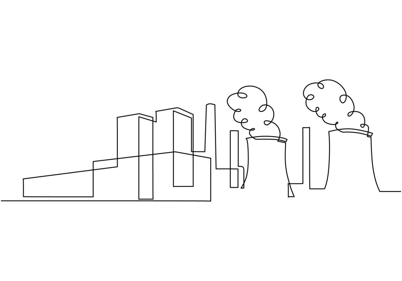 Industrial Power Plant Single Line vector