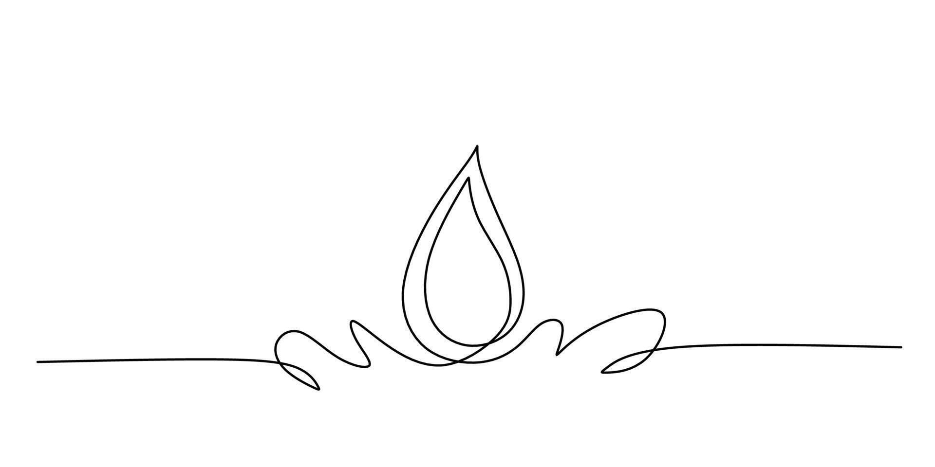 Water drop in continuous single one line vector