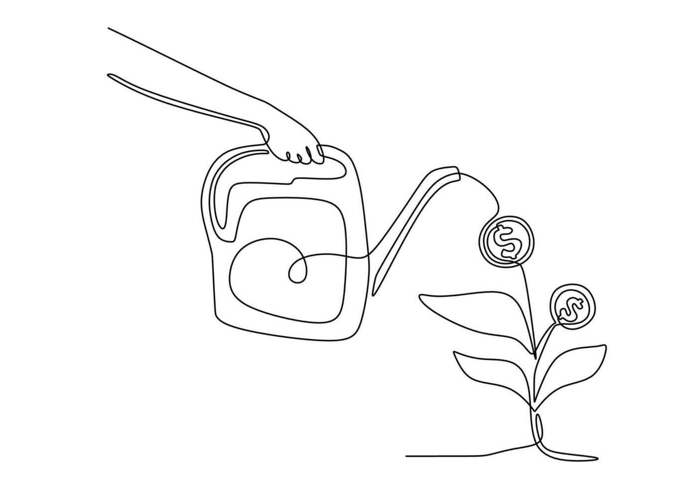 Finance Growth Continuous Line vector