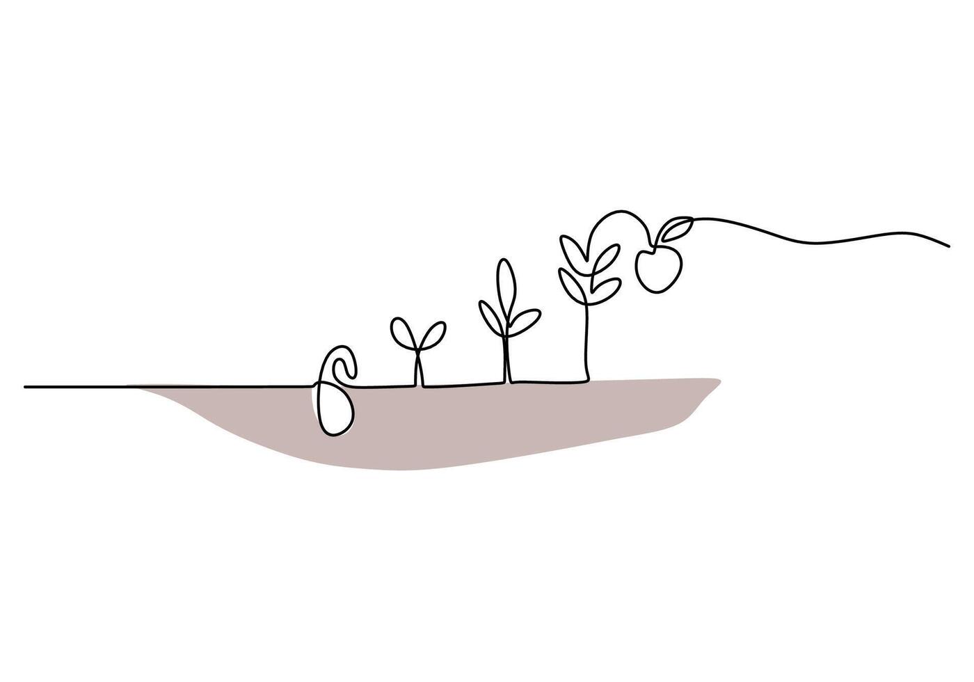 Growing Stages Continuous Line vector