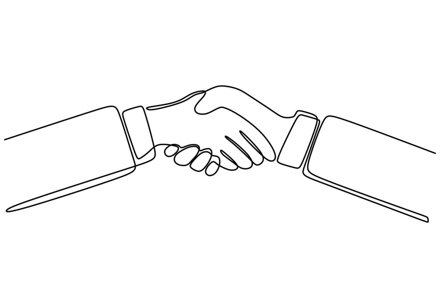 Agreement Handshake Single Line vector