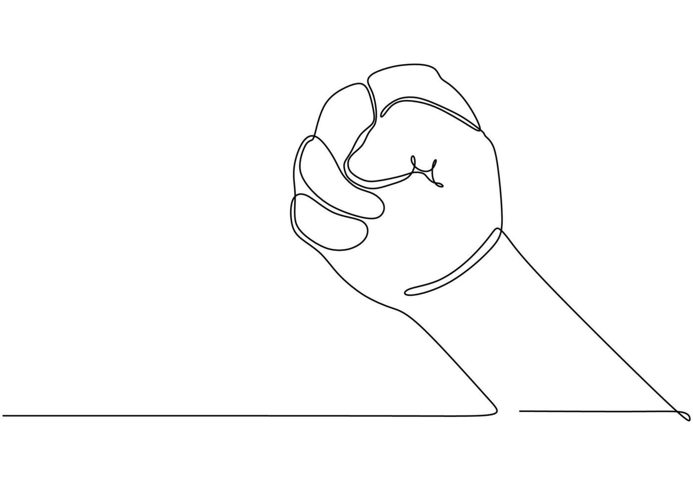 Raised Fist One Line Art vector