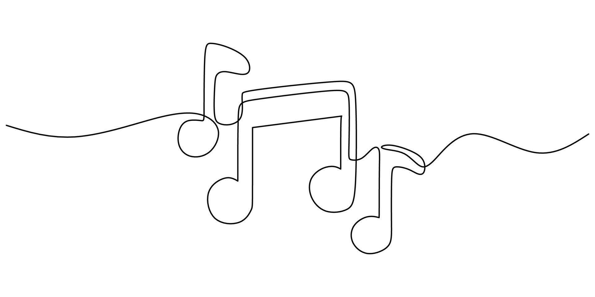 Hand Drawn Music Note Single Line vector