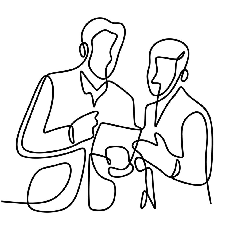 Two Men Talking Document vector
