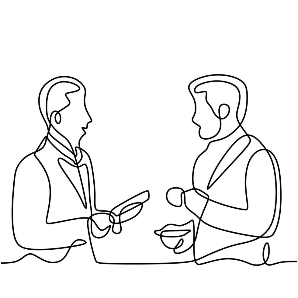 Two Businessmen Talking Doc vector