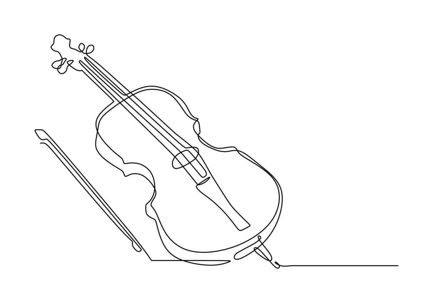 Continuous Outline Violin Art vector