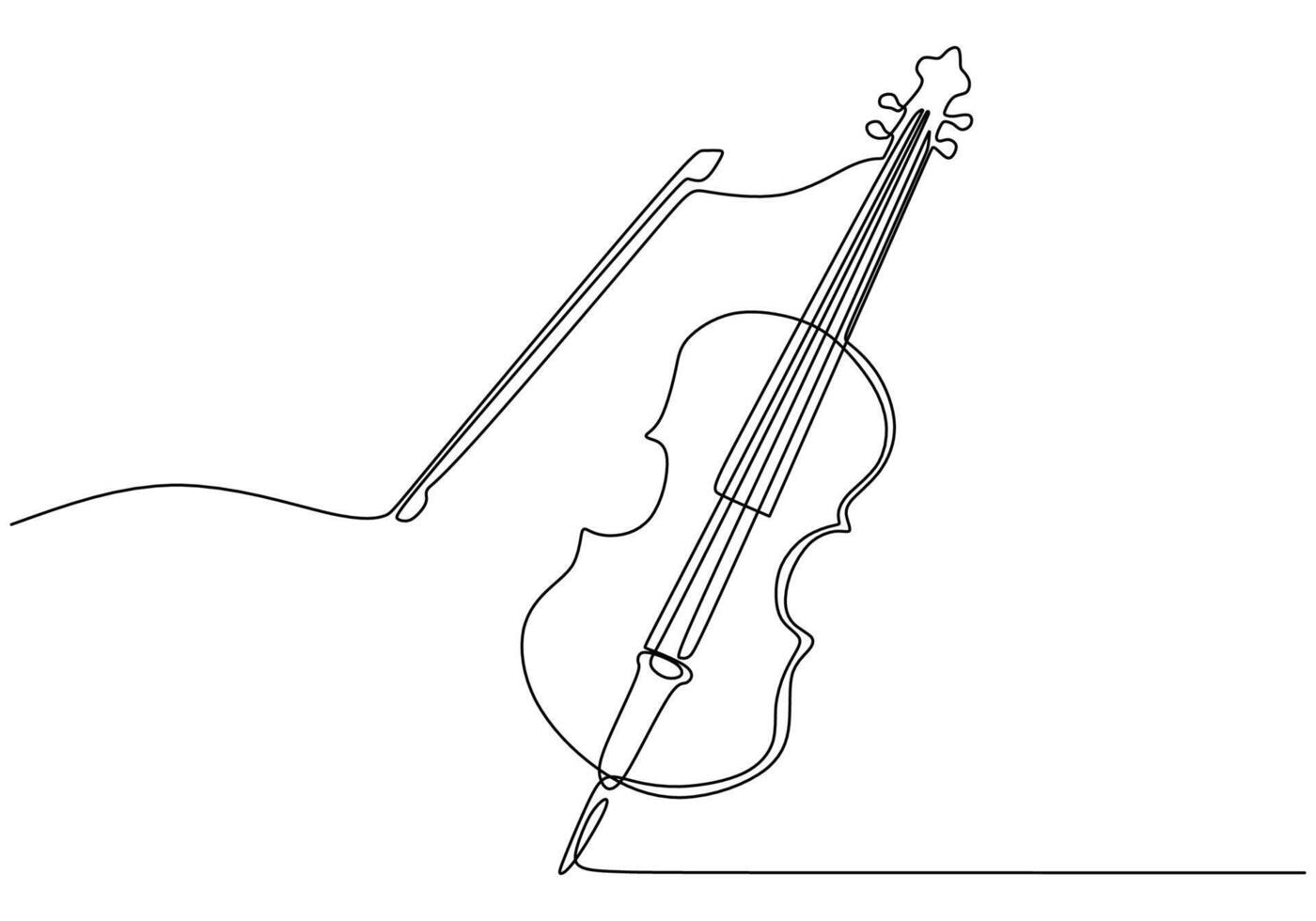 Simple Violin One Line Style vector