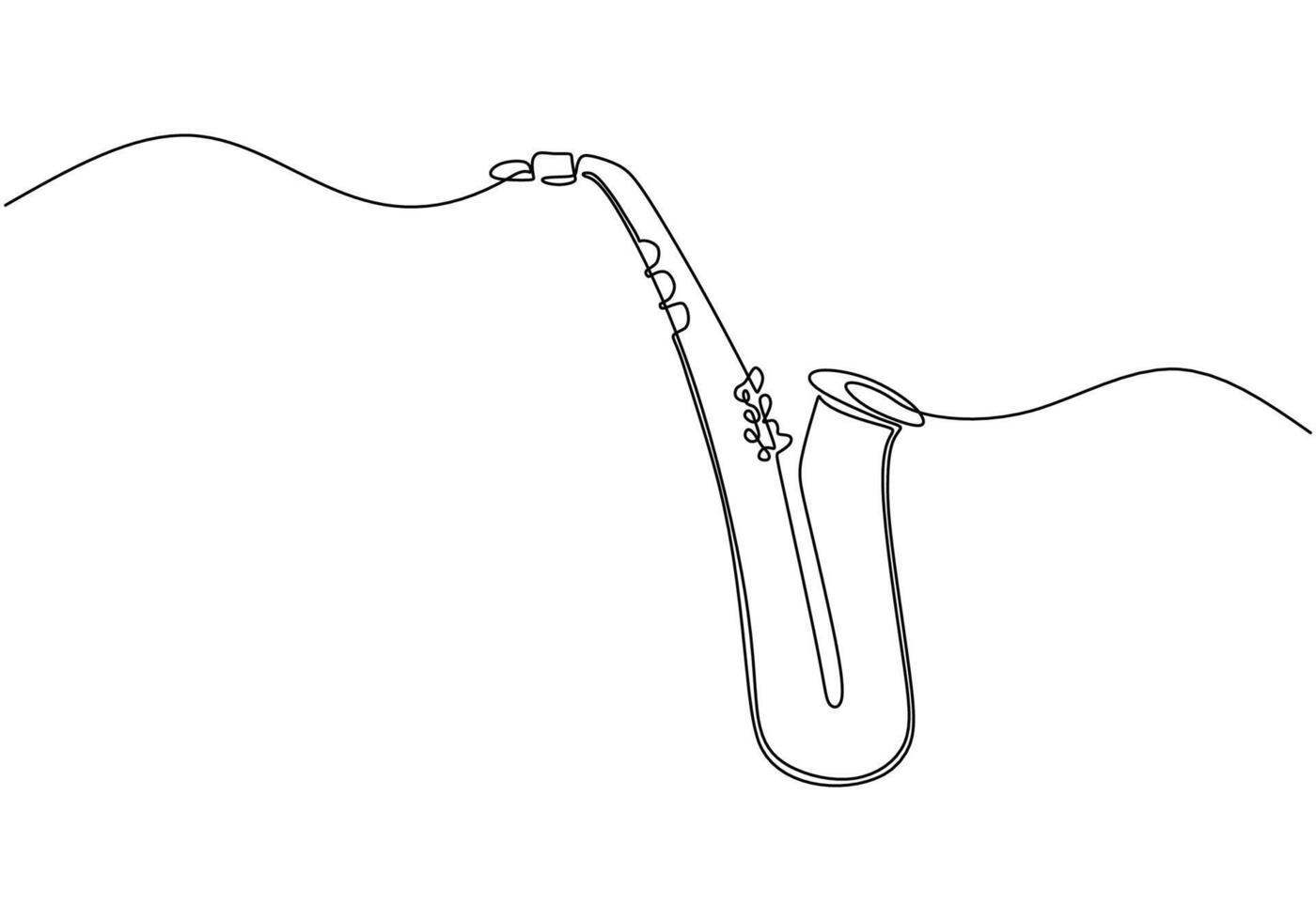 Jazz Saxophone One Line Art vector