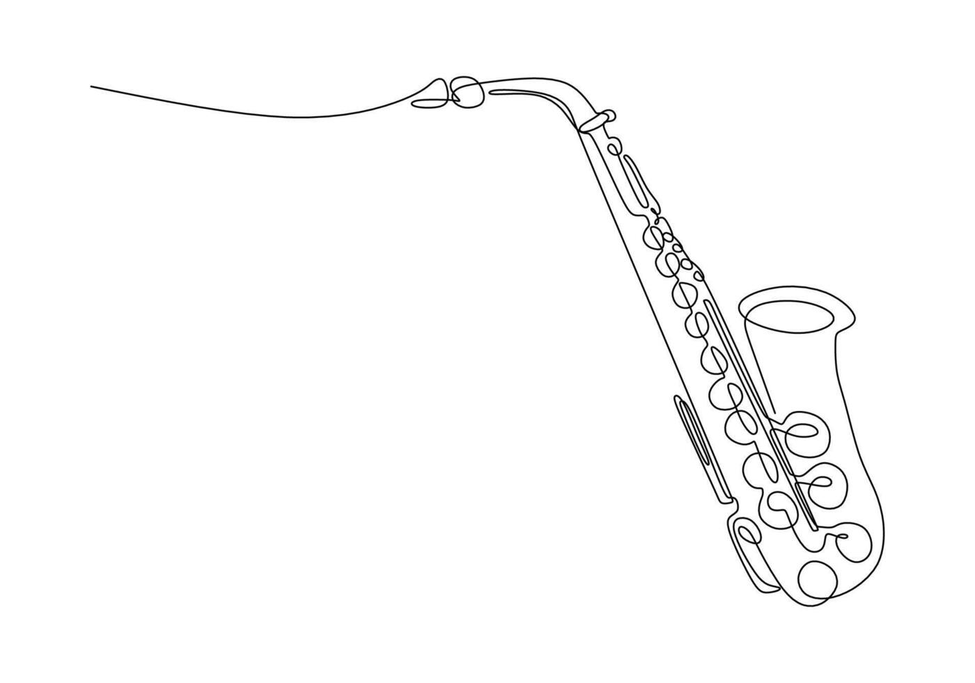 Continuous Line Saxophone vector